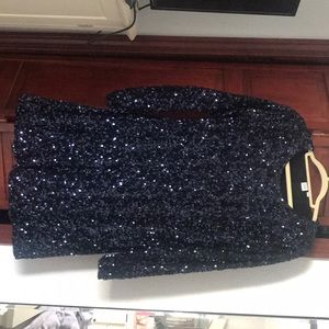 Ladies Gap Navy Long Sleeved Sequin Dress